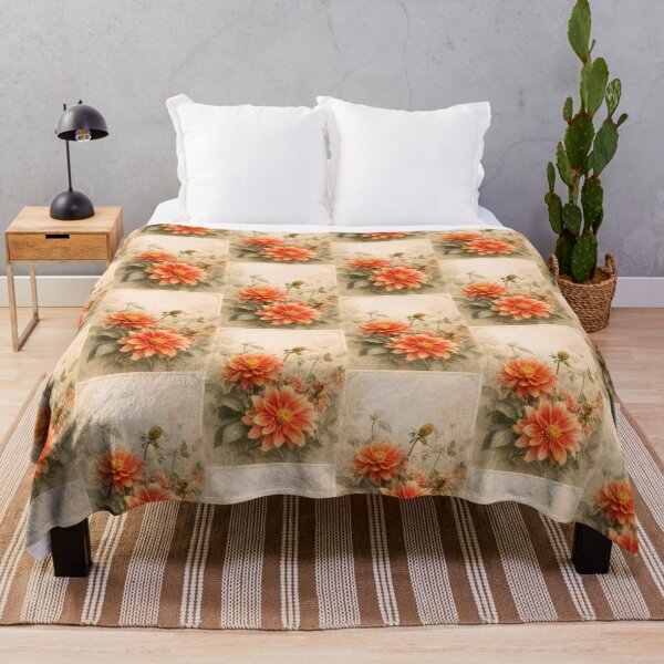 Item preview, Peach Dahlia Elegance – Botanical Flow Collection designed and sold by Violafleurviolett.