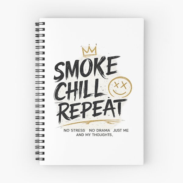 Item preview, Smoke Chill Repeat Vintage Typography Quote Graphic Tee designed and sold by T-ShirtTerrace.