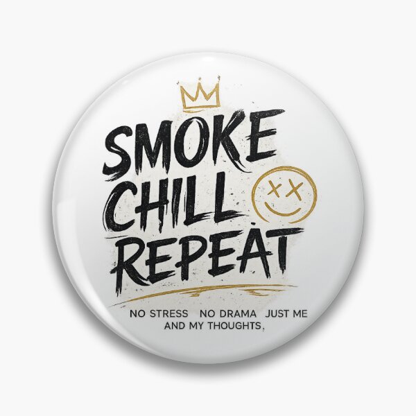 Item preview, Smoke Chill Repeat Vintage Typography Quote Graphic Tee designed and sold by T-ShirtTerrace.