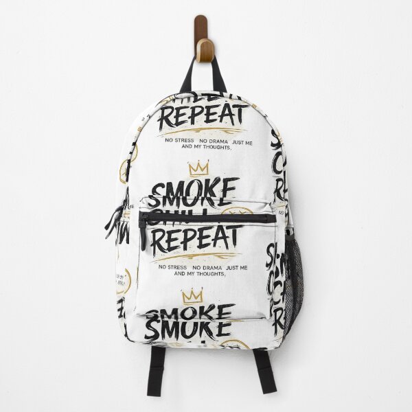Item preview, Smoke Chill Repeat Vintage Typography Quote Graphic Tee designed and sold by T-ShirtTerrace.