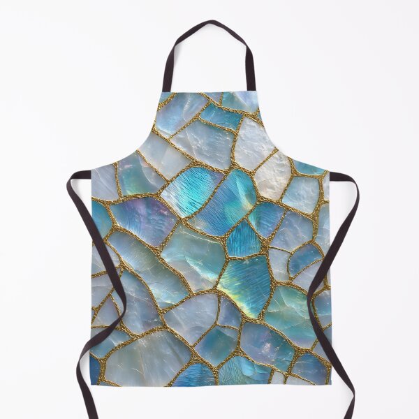 Item preview, Blue Mother of Pearl Mosaic Art | Iridescent Shell Abstract | Coastal Luxury Marble Design designed and sold by happywkndclub.