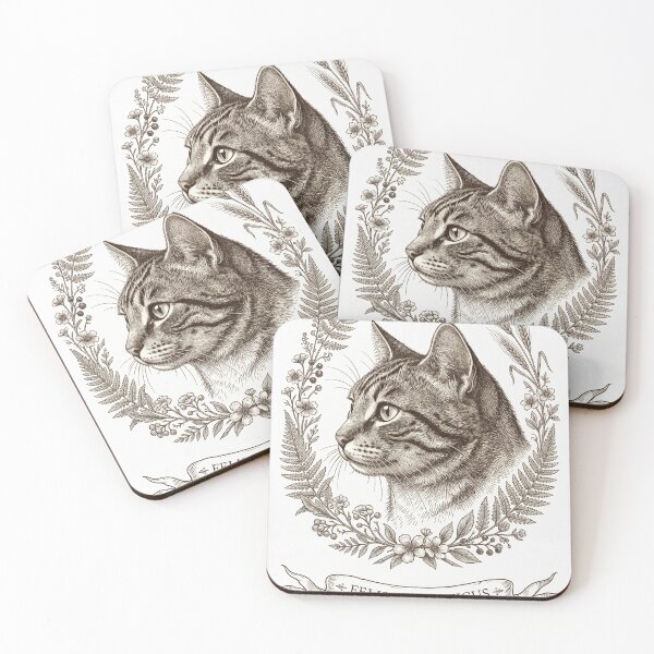 Item preview, Vintage Botanical Cat Sticker – Antique Tabby Art designed and sold by ravikiran2195.