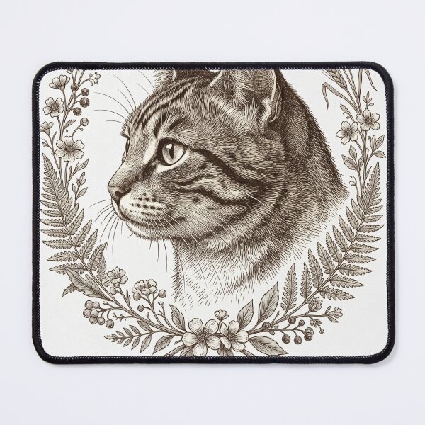 Item preview, Vintage Botanical Cat Sticker – Antique Tabby Art designed and sold by ravikiran2195.