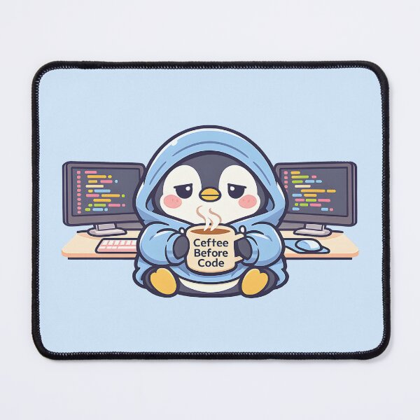 Item preview, Coffee Before Code Cute Penguin Programmer Shirt designed and sold by dreephic22.