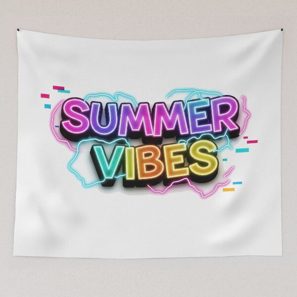 Item preview, Summer Vibes Neon Glitch Cyberpunk Retro Typography designed and sold by DigitalArtx-com.