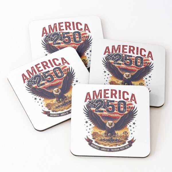 Item preview, America 250 Alien Area 51 Roswell Conspiracy Vintage Patriotic 1776-2026 Design v3 designed and sold by DarylWelsh2024.