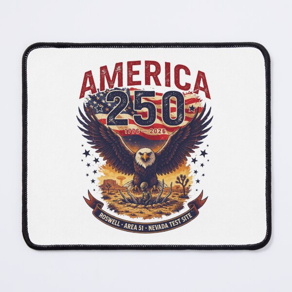 Item preview, America 250 Alien Area 51 Roswell Conspiracy Vintage Patriotic 1776-2026 Design v3 designed and sold by DarylWelsh2024.