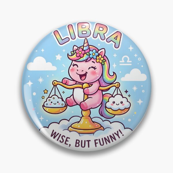 Item preview, Libra Wise But Funny Unicorn Kawaii Scales Zodiac Art designed and sold by Zodiac Celestial Art.
