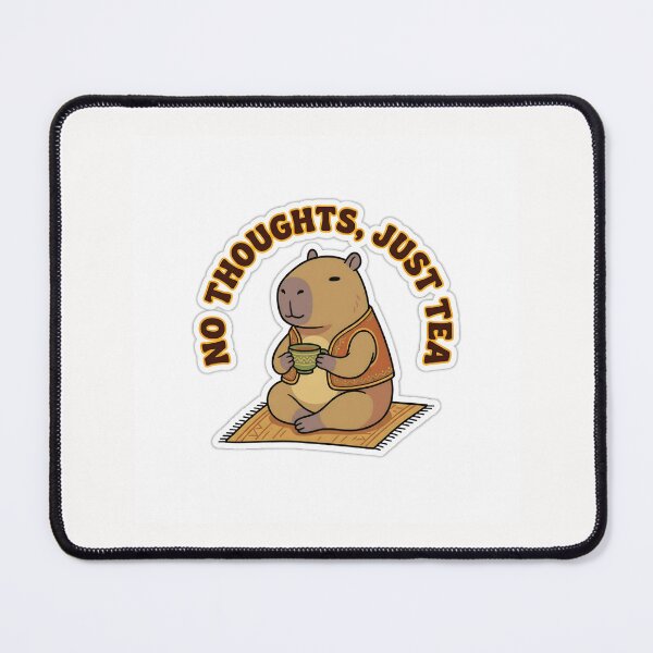 Item preview, No Thoughts Just Tea Cute Capybara Sticker designed and sold by yanejoy.