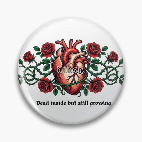 Item preview, Dead Inside But Still Growing - Anatomical Heart & Roses designed and sold by AcosDesign.