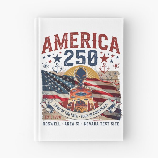 Item preview, America 250 Alien Area 51 Roswell Conspiracy Vintage Patriotic 1776-2026 Design v4 designed and sold by DarylWelsh2024.