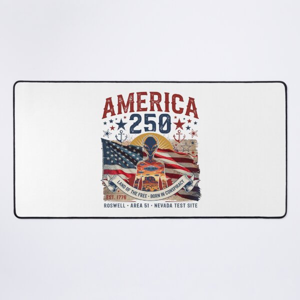Item preview, America 250 Alien Area 51 Roswell Conspiracy Vintage Patriotic 1776-2026 Design v4 designed and sold by DarylWelsh2024.