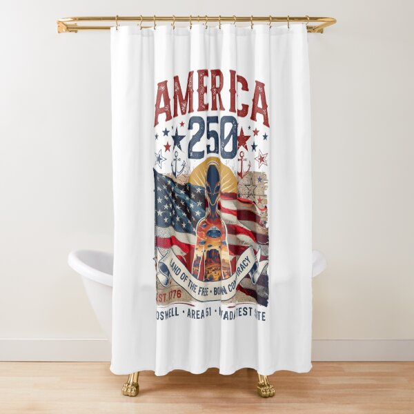 Item preview, America 250 Alien Area 51 Roswell Conspiracy Vintage Patriotic 1776-2026 Design v4 designed and sold by DarylWelsh2024.
