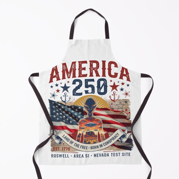 Item preview, America 250 Alien Area 51 Roswell Conspiracy Vintage Patriotic 1776-2026 Design v4 designed and sold by DarylWelsh2024.