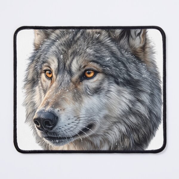 Item preview, Realistic Wolf Portrait Sticker – Wild Winter Wolf designed and sold by ravikiran2195.