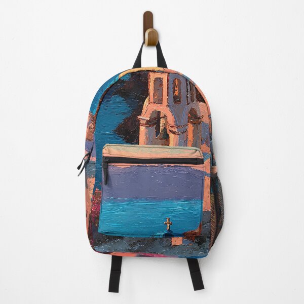 Item preview, Santorini Blue Domes at Golden Hour designed and sold by daila70.