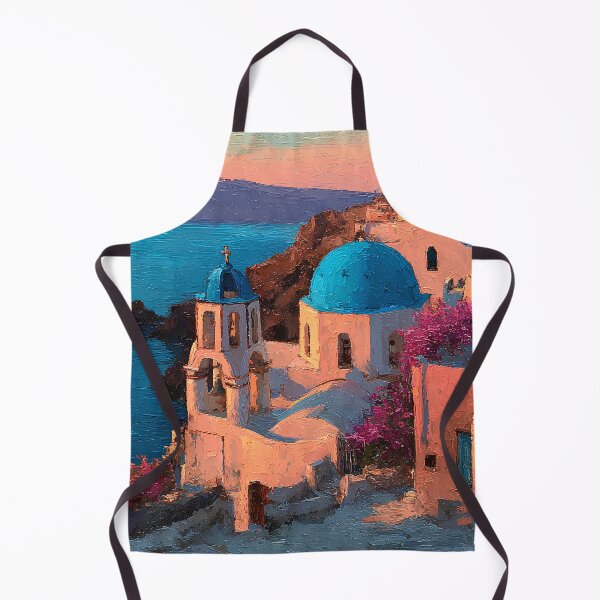 Item preview, Santorini Blue Domes at Golden Hour designed and sold by daila70.