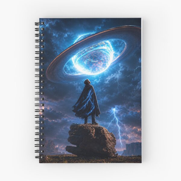 Item preview, The Storm Watcher – Epic Cosmic Fantasy Game Art | Lightning Planet Sci-Fi Landscape designed and sold by ustylelab.
