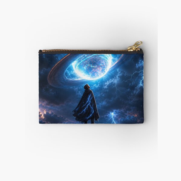 Item preview, The Storm Watcher – Epic Cosmic Fantasy Game Art | Lightning Planet Sci-Fi Landscape designed and sold by ustylelab.