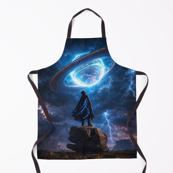Item preview, The Storm Watcher – Epic Cosmic Fantasy Game Art | Lightning Planet Sci-Fi Landscape designed and sold by ustylelab.
