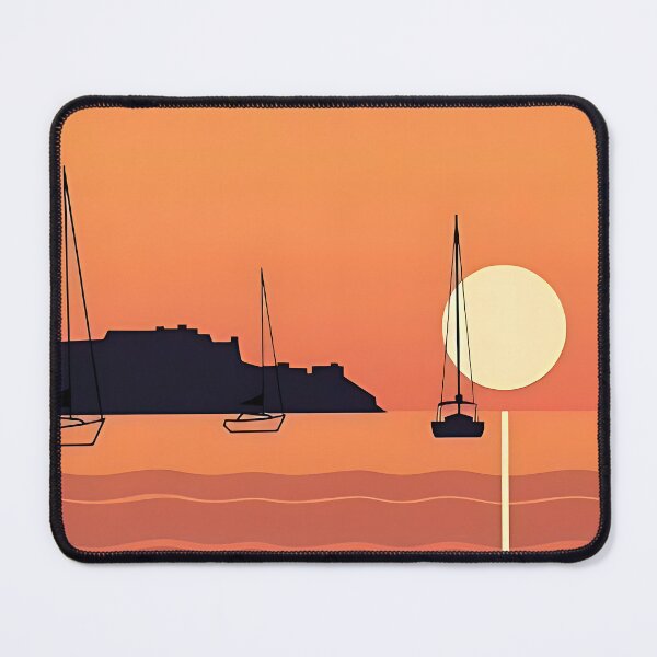 Item preview, Minimalist Sunset Sailing at Golden Hour designed and sold by ToxicInkArt.