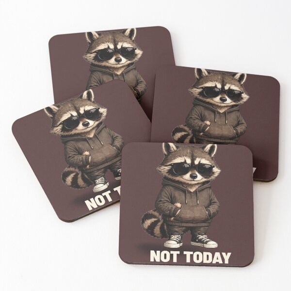 Item preview, not today, funny raccoon, raccoon lover, cute animal, cool raccoon, street style, hoodie raccoon, sarcastic, trendy sticker, animal art, urban aesthetic, woodland creature, humor, funny animal designed and sold by Theshop611.