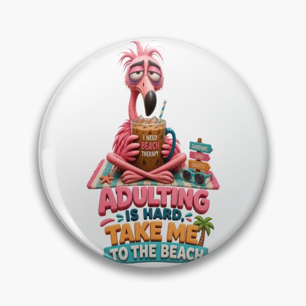 Item preview, 3D Exhausted Flamingo Beach Sticker designed and sold by mo-carnival.