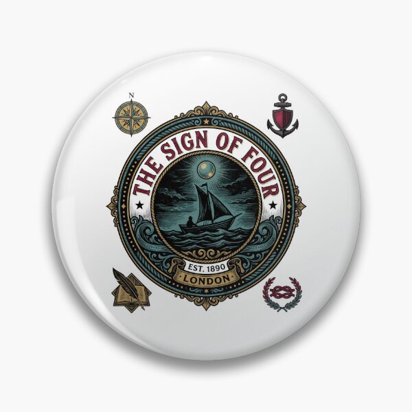 Item preview, Sherlock Holmes The Sign of Four London Vintage Nautical Emblem designed and sold by Fenay Designs.