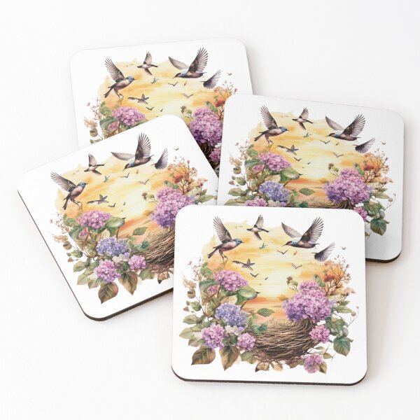 Item preview, Empty Nest Era Elegant Grandmillennial Floral Bird Art designed and sold by FitEnvy.