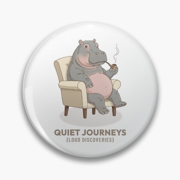 Item preview, Calm Hippo Smoking a Pipe Vintage Aesthetic designed and sold by Cozy Vintage Animal.