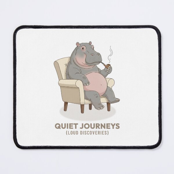 Item preview, Calm Hippo Smoking a Pipe Vintage Aesthetic designed and sold by Cozy Vintage Animal.