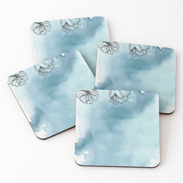 Item preview, Blue Watercolor Floral Corner Botanical Art designed and sold by NNCollection.