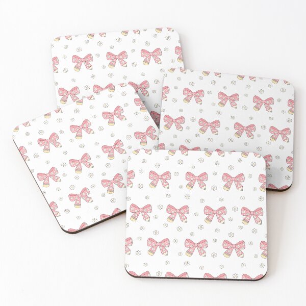 Item preview, Pink Coquette Pencil Bow - Groovy School Pattern designed and sold by Julza Art.