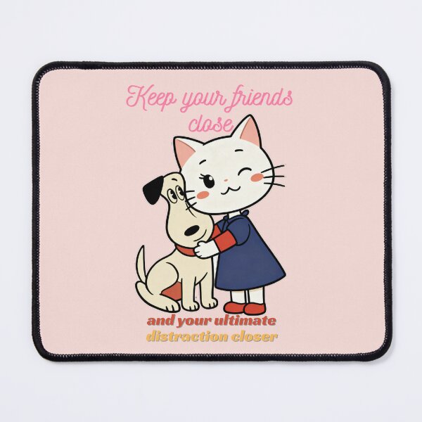 Item preview, Retro White Cat and Dog Best Friends Illustration | Kawaii Pet Lovers T-Shirt designed and sold by BLUESKY11a.