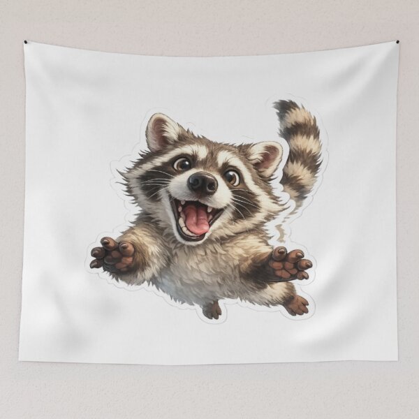 Item preview, Happy Raccoon Jumping For Joy designed and sold by Snurly.