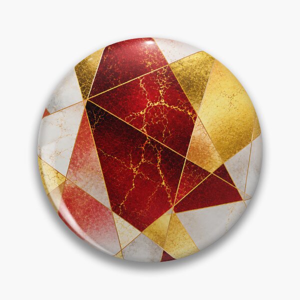 Item preview, Red Gold Geometric Mosaic Crackle Art Pattern designed and sold by Aureva Arts Shop.