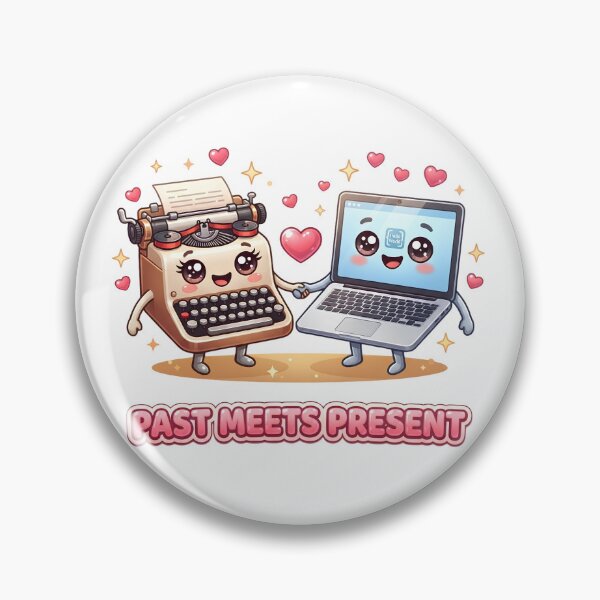 Item preview, Cute Vintage Typewriter and Laptop Best Friends Kawaii Art designed and sold by M.Store.