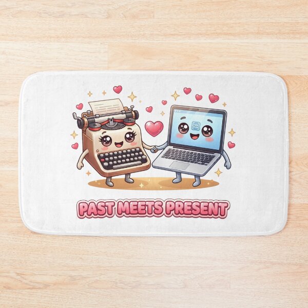 Item preview, Cute Vintage Typewriter and Laptop Best Friends Kawaii Art designed and sold by M.Store.