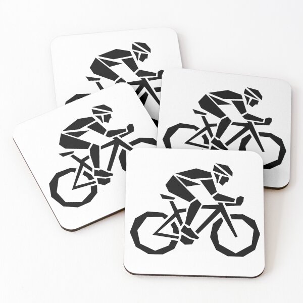 Item preview, Geometric Cyclist Riding Bicycle Black designed and sold by quibrak.