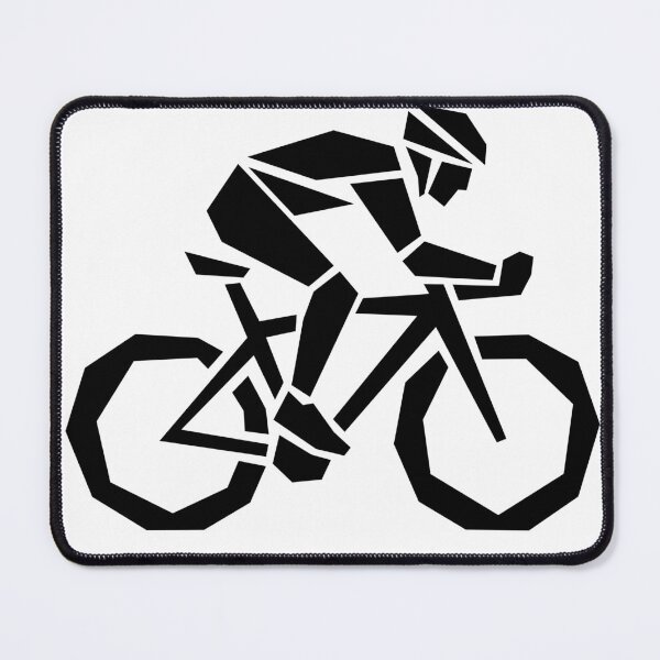 Item preview, Geometric Cyclist Riding Bicycle Black designed and sold by quibrak.