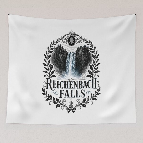 Item preview, Sherlock Holmes Reichenbach Falls Vintage Gothic Silhouette Art designed and sold by Fenay Designs.