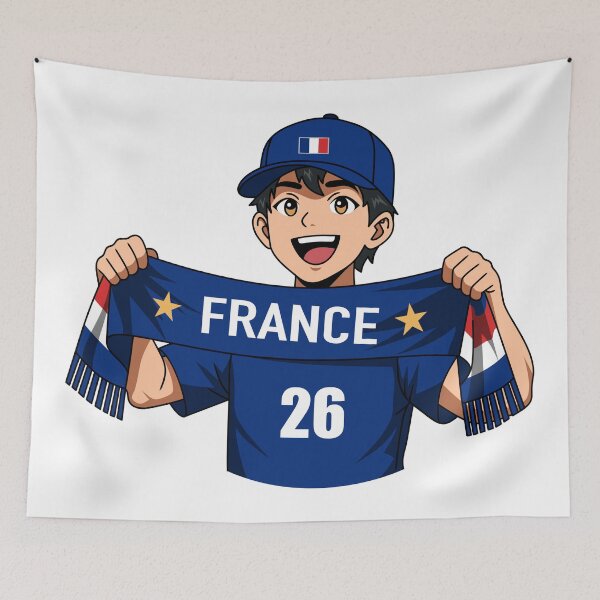 Item preview, France Supporter Scarf Cheering Anime Boy designed and sold by Anne97s.