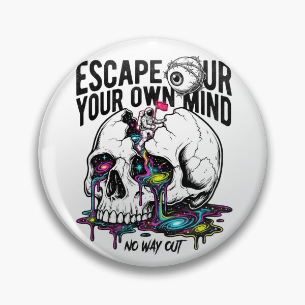 Item preview, Escape Your Own Mind Trippy Astronaut Skull designed and sold by inkstablestudio.