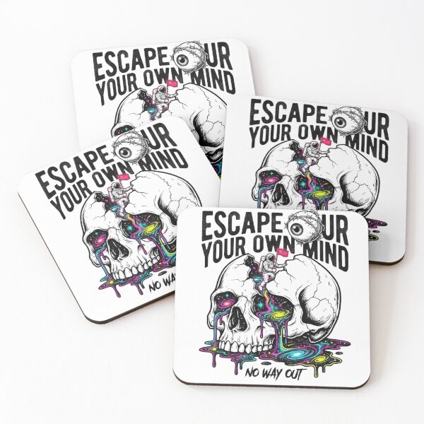 Item preview, Escape Your Own Mind Trippy Astronaut Skull designed and sold by inkstablestudio.