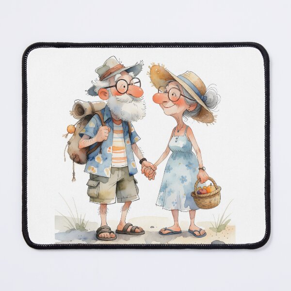 Item preview, Cheerful senior couple on a summer outing designed and sold by Connys Colorful World.