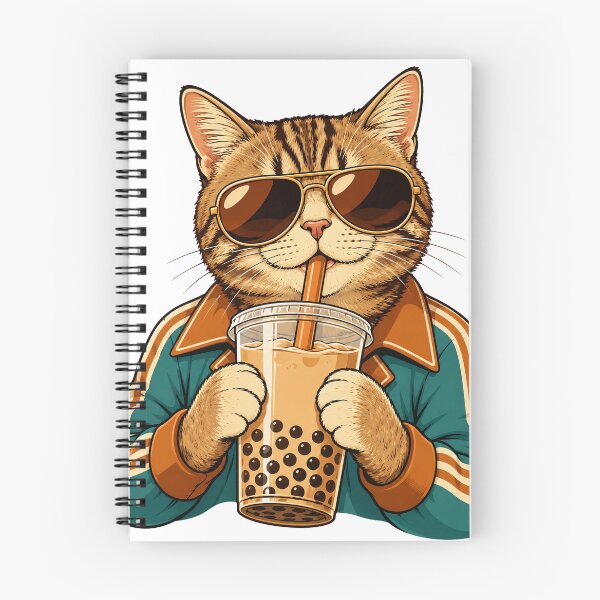 Item preview, Cool Cat Drinking Boba Tea Retro Sunglasses designed and sold by pranshuvibes.