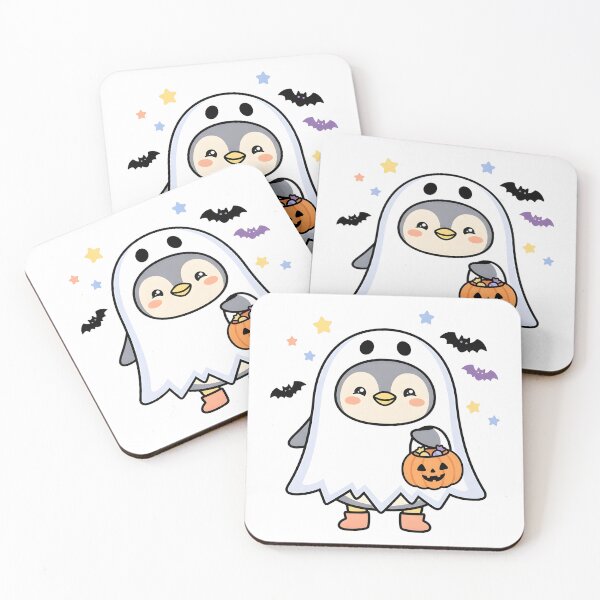 Item preview, Ghost Penguin Halloween Pumpkin Candy Bucket designed and sold by dreephic22.