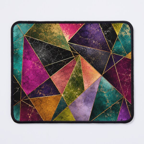 Item preview, Jewel Tone Gold Geometric Triangle Mosaic Pattern designed and sold by Aureva Arts Shop.