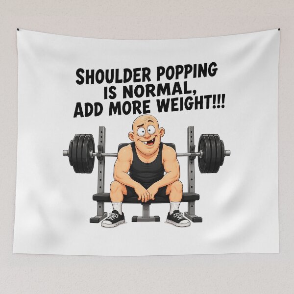 Item preview, Funny Shoulder Popping Gym Shirt designed and sold by ericvonberner.