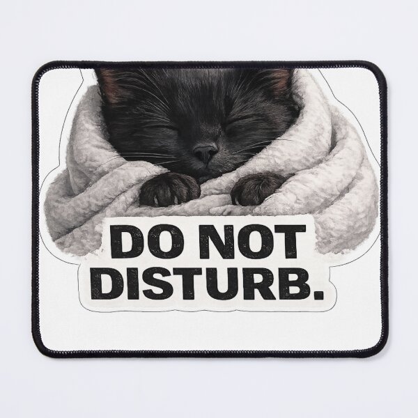 Item preview, Do Not Disturb Sleeping Black Cat Sticker | Funny Cat Lover Meme designed and sold by Skedart.